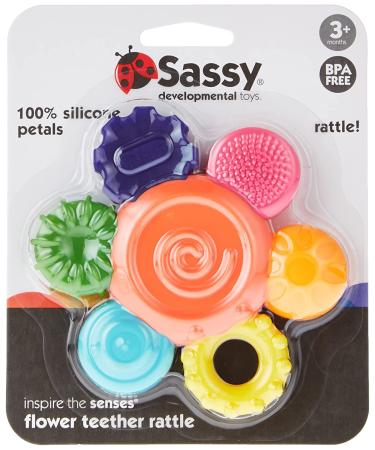 Sassy Baby Silicone Teether Rattle 3m+ Mixed