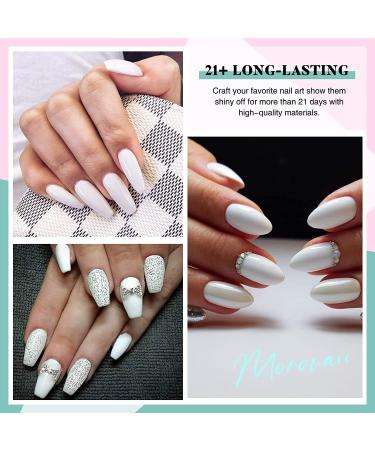12 PCS Dip Powder Nail Kit - White Dipping Powder with Glitter Colors for French Manicure - DIY Salon Quality - Buy Online on GoSupps.com