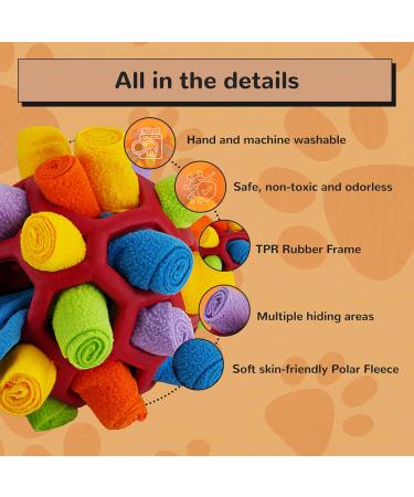 Larimu Sniffing Ball for Dogs | Interactive Snuffle Toy for Small & Medium Pets | Portable Sniffing Car Toys (Red & Rainbow) - Buy Online on GoSupps.com