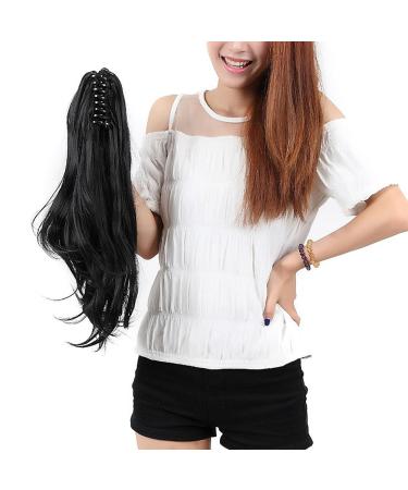 S-noilite voluminous hair extension hair part hair pipe wavy ponytail braid claw on ponytail approx. 45cm various colors natural black 45 cm natural black