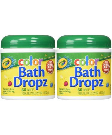 Crayola Bath Dropz Shaker 3+ Fragrance Free 60 Tablets 102g