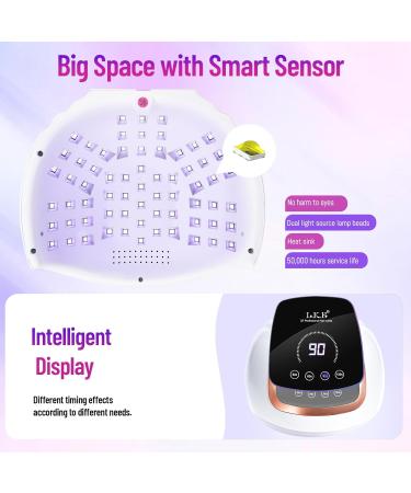 268W UV LED Nail Lamp for Gel Nails | Automatic Sensor, 4 Timer Settings, Large LCD Touch Screen | Professional Nail Art DIY Tool for Beginners | Home Salon Use - White - Buy Online on GoSupps.com