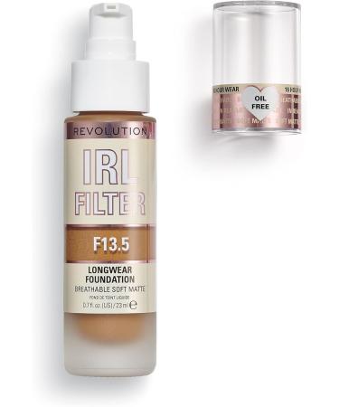 Makeup Revolution IRL Filter Longwear Foundation - F13.5 Dark Skin Tones 23ml - Buy Online on GoSupps.com