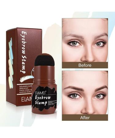 Stamp Eyebrow Stencil Kit | Waterproof Brow Stamp Shaping Kit with 10 Reusable Stencils - Medium Brown - Buy Online on GoSupps.com