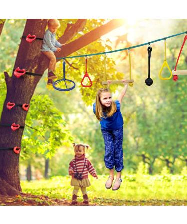 Tuahoo Ninja Tree Climbing Kit - Climbing Holds for Kids & Adults | Outdoor Ninja Warrior Obstacle Course with 6 Ratchet Straps - Buy Online on GoSupps.com