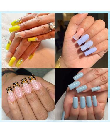 INFELING Nail Tips and Glue Gel Kit - 4 in 1 Gel Nail Set with 500 Clear Square Nails, Acrylic Nail Clippers, Portable Lamp, and Files - DIY Nail Art Supplies - Buy Online on GoSupps.com