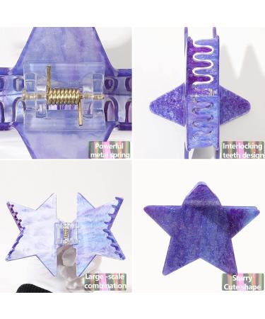 Starry Sky & Stripe Hair Claw Clips 3.3 Inch - Medium Large Acrylic Claw Clips for Women - Cute Hair Accessories for Thick & Thin Hair - Buy Online on GoSupps.com