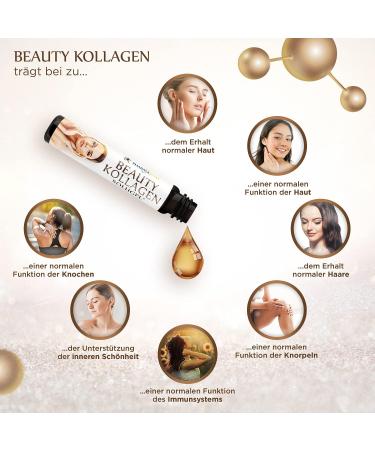Pharmavital Beauty Collagen Trinkampullen - High-Dose Anti-Aging Drink with 5555 mg Collagen Hyaluronic Acid Peptides Vitamin C & Biotin - 30 Pack (25 ml) - Buy Online on GoSupps.com