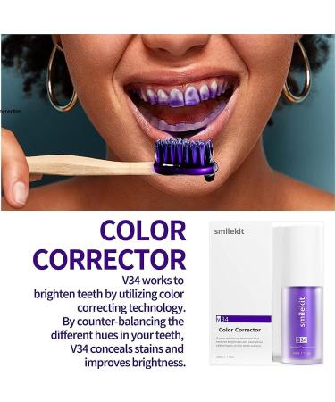 Purple Whitening Toothpaste Color Correcting Toothpaste Purple Toothpaste for Teeth Whitening Oral Cleaning Toothpastes Purple Toothpaste Colour Correcting Tooth Stains (2PC-purple) - Buy Online on GoSupps.com