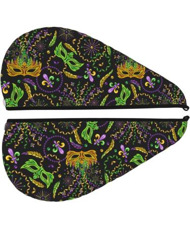 Carnival Mardi Gras Microfiber Hair Towel | Soft Super Absorbent Quick Dry Wrap for Long Curly & Thick Hair - Coral Velvet for Women - Buy Online on GoSupps.com