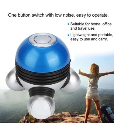 Portable Mini Neck & Body Massage Device - Vibration Massager with LED Light for Relaxation - Perfect for Home Use - Ideal for Head Neck Legs & Back (Blue) - Buy Online on GoSupps.com