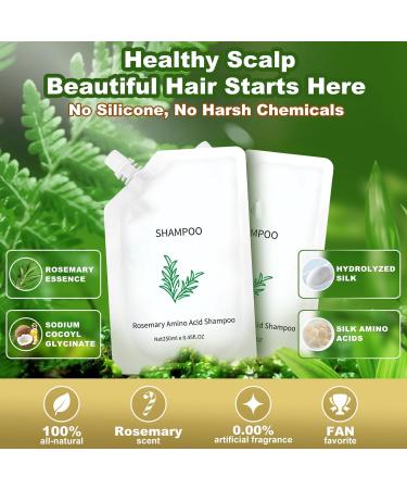 Rosemary Biotin Shampoo Hair Growth Shampoo For Women And Men Refreshing Smooth & Shiny Hair2PCS - Buy Online on GoSupps.com