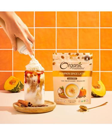 Organic Traditions Pumpkin Spice Latte Instant Coffee Dairy Free PSL Pumpkin Spice Coffee Blend 150g/5.3oz Bag - Buy Online on GoSupps.com