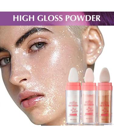 Ofanyia Highlighter Powder Stick - Sparkling Gold Glow for Face Eyes Lips & Body - 9g Patting Powder for Radiant Makeup - Buy Online on GoSupps.com