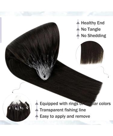 Hetto Microring Real Hair Extensions - Darkest Brown #2 50g 35cm | Remy Micro Loop Hair Extensions - Buy Online on GoSupps.com