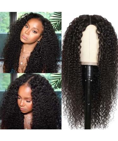 Nadula 12A V Part Wig Lace Front Human Hair Curly Brazilian Virgin Human Hair Wigs For Women Upgrade Curly V Part Wig Glueless Full Head Clip In Half Wig No Leave Out 180% Density Natural Color 16inch 16 Inch V Part Wig