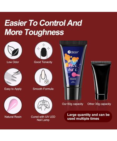 Mobray 60g Poly Nail Gel - Burgundy Maroon Acrylic Gel for Thickening Nail Beauty | Professional Salon & DIY Manicure Gift for Women - Buy Online on GoSupps.com