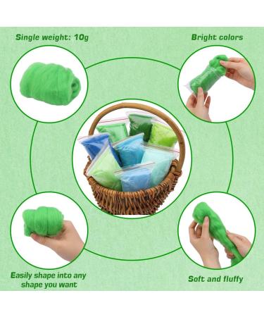 8 Colors Nature Wool Roving Set for Needle Felting and DIY Crafts - Buy Online on GoSupps.com