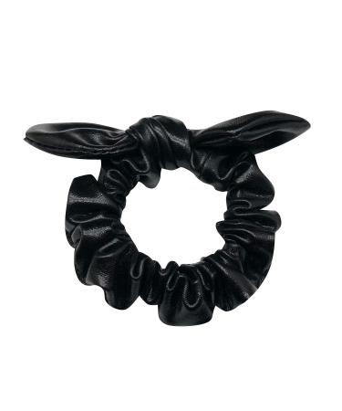 4 Pack PU Leather Bow Hair Scrunchies - Black Rabbit Ear Hair Ties for Girls - Buy Online on GoSupps.com