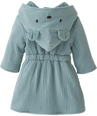 Vertbaudet ko-Tex Baby Bathrobe - Organic Cotton Gauze 98 Green | International Shipping - Buy Online on GoSupps.com