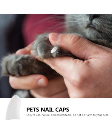 UKCOOCO Cat Claw Nail Caps - 40 White Covers for Cat & Dog Claw Protection | Durable Safe & Comfortable - Buy Online on GoSupps.com