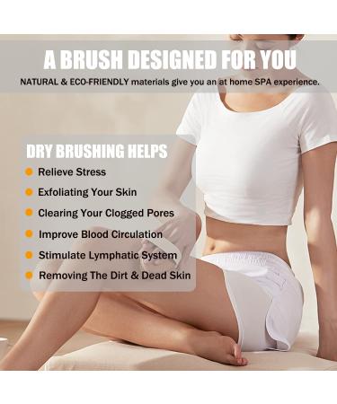 Dry Brushing Body Brush Set - Natural Bristle Exfoliating Scrub for Cellulite, Dead Skin Removal, Lymphatic Function Improvement, Blood Circulation Stimulation, and Skin Tightening - 2 PCS - Buy Online on GoSupps.com