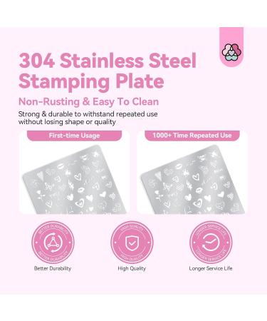 Saviland French Tip Nail Stamp Kit - 4 Reusable Stainless Steel Nail Art Stamps with Patterns | B-4PCs Nail Art Stamping Set for Perfect Manicure - Buy Online on GoSupps.com