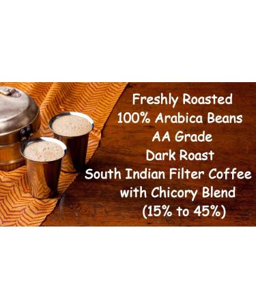 Nick Of Time South Indian Chicory Filter Coffee (55:45 Coffee Chicory Ratio) 100% Arabica AA Grade Dark Roast | Balanced Flavor & Aroma (500g|17.63 oz) - Buy Online on GoSupps.com