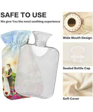 Paris Eiffel Tower Hot Water Bottle 2L - Large Cover for Pain Relief Headaches & Neck Comfort - Buy Online on GoSupps.com