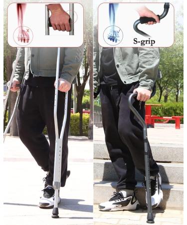 Fashionable Folding Crutches for Walking Aluminum Underarm Crutches Adjustable Crutches for Men Women or Teens Ergonomic Grip and Armpit Foam 1 Unit - Buy Online on GoSupps.com