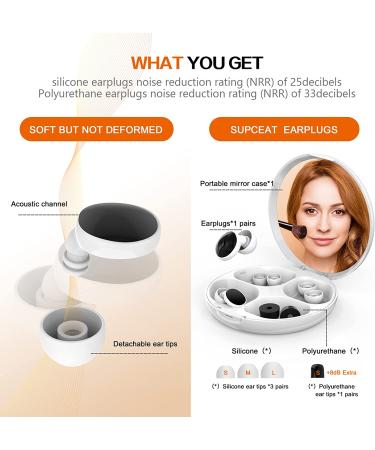 Silicone Ear Plugs for Sleep with Compact Case - Noise Cancelling & Reusable - Perfect for Snoring, Work, Concerts - White - Buy Online on GoSupps.com