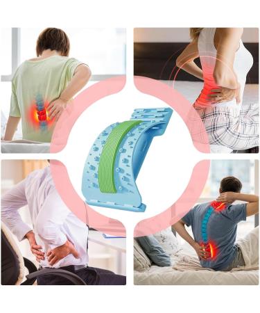 Back Arch Stretcher Lumbar Stretcher Ergonomic Massage Traction Board Nonslip 3 Levels Adjustable for Muscle Relaxation Men Women Athletes Blue - Buy Online on GoSupps.com