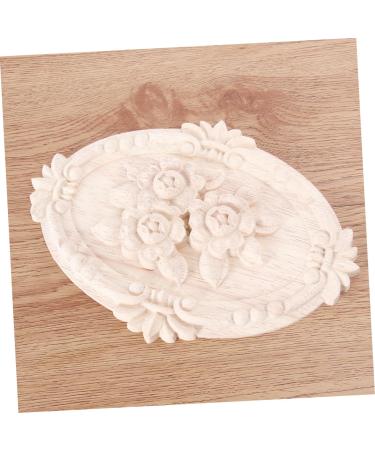 Cabilock 1pc Onlay Applique Wooden Corner Onlay Flower Furniture Carved Onlay Wood Applique Frame Wooden Door - Buy Online on GoSupps.com