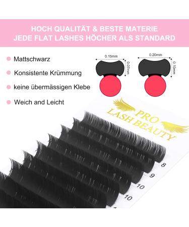 Buy Flat Lashes 0.15 & 0.20 | Ellipse Flat Lash Extensions | C CC D DD Curl | Matt Black 8-15mm Mix - Buy Online on GoSupps.com