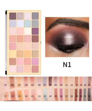 Eyeshadow Palette Set - 32-Color Shiny Makeup Eyeshadow Palette - Nature Ultra Pigmented Eyeshadow Powder Bright Vibrant Colors Shades Cosmetics Set for Girls Shzons 01# - Buy Online on GoSupps.com