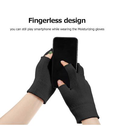 2 Pairs Moisturizing Fingerless Gloves for Dry, Rough, and Cracked Hands - Pink and Black - Buy Online on GoSupps.com