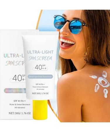 Moisturizing Sunscreen 50g UV Protection SPF40 Sunscreen Face Wide Spectrum Light Texture Oil Free Non Greasy Face Body For Women Men Daily Use - Buy Online on GoSupps.com