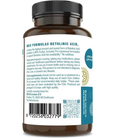 Betulinic Acid Pro Liposomal 50mg - 60 Vegan Capsules | Pure & Additive-Free - Buy Online on GoSupps.com