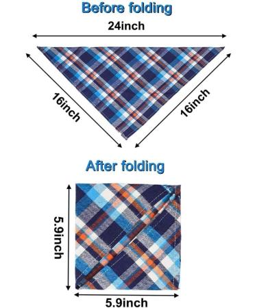 WOVTE 8 Pack Triangle Dog Bandana Reversible Plaid Painting Bibs Scarf Washable and Adjustable Kerchief Set for Dogs Cats Pets - Buy Online on GoSupps.com