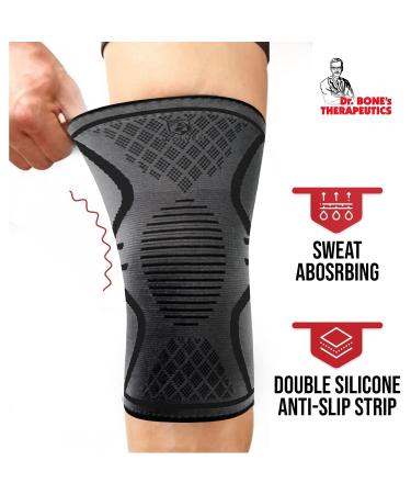 Dr. Bone's Compression Sleeve Knee Support Brace Designed To Alleviate Pain Caused By Joint Pain Arthritis Ligament Injury Meniscus Tear Acl Mcl Tendonitis Pain Relief (Pack 2 Large) L 2 - Buy Online on GoSupps.com