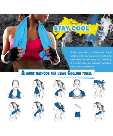 Hystrada 4 Pack Cooling Towels 40" x 12"-Cooling Scarf  Cold snap Cooling Towel for Instant Cooling Relief for All Physical Activities: Golf  Fitness  Camping  Hiking  Yoga  Pilates Rose Red  Blue  Grey  Dark Blue - Buy Online on GoSupps.com