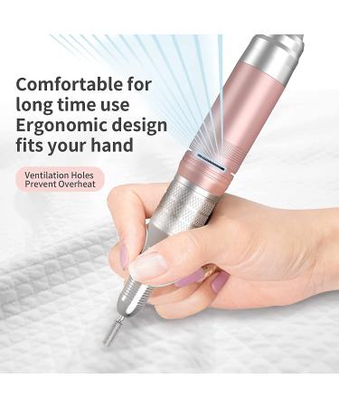 35000RPM Professional Nail Drill Machine - Kredioo Pro Electric Drill for Acrylic Nails | Rechargeable & Portable | 6 Bits & Sanding Bands | Cordless Efile for Gels | Manicure Salon - PINK - Buy Online on GoSupps.com