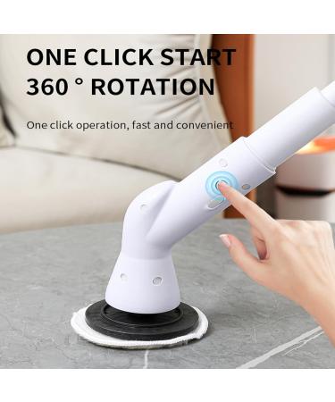 Electric Spin Scrubber Cordless Cleaning Brush with 6 Replaceable Brush Heads and Adjustable Extension Handle 450Rpm Automatic Brush Cleaner for Bathroom Floor Tile - Buy Online on GoSupps.com