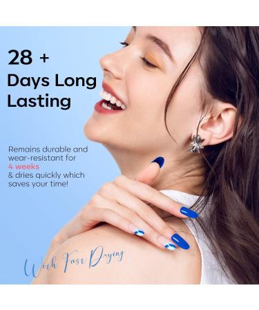 Modelones Blue Gel Nail Polish Set 6 Colors Royal Blue Sky Blue Glitter Navy Blue Nail Gel Polish Kit Light to Dark Shades Soak Off Gel Nail Art Salon Design Home Manicure Holiday Gifts for Women Girls - Buy Online on GoSupps.com