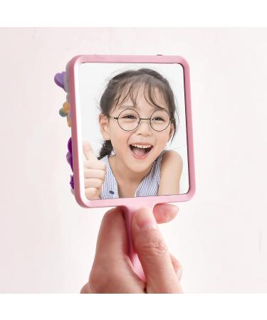 Aejvw Small Handheld Mirror Set - Travel Makeup Compact Mirrors for Women - Unbreakable Cute Design - Set of 2 Pink Mirrors - Buy Online on GoSupps.com