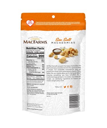 MacFarms Sea Salt Macadamia Nuts - 4 oz (Pack of 3) - Premium Hawaiian Nuts with Sea Salt - Healthy Snack Option - Buy Online on GoSupps.com