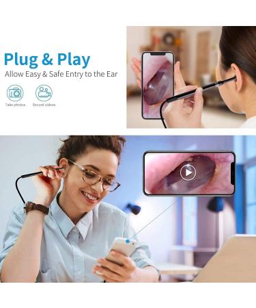 Evonature Earwax Removal Endoscope - 1080P FHD Otoscope Camera with 6 LED Lights, USB Connection - Ear Protection Tool for Android - Safe for Kids, Adults & Pets (Black) - Buy Online on GoSupps.com