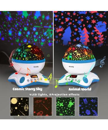 Moredig Baby Projector Night Light with Timer Remote, 12 Music, 8 Lighting Modes - Blue Night Light for Kids Bedroom | Perfect Gifts for Baby Boy - Buy Online on GoSupps.com