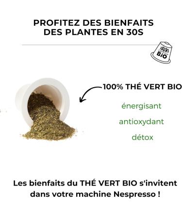 CAPSUL&BIO Organic Green Tea Nature and Green Tea from China Compatible with Nespresso Capsules 10 Biodegradable Capsules 100% Vegetable Fast and Healthy Made in France - Buy Online on GoSupps.com