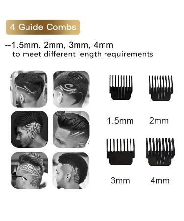 Professional Zero-Gapped T-Blade Hair Trimmer for Men - Cordless Close Cutting Clippers with 4 Combs in Gold - Buy Online on GoSupps.com